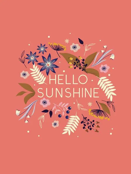 Photocircle Photocircle Poster / Leinwandbild - Hello Sunshine flowers and type – Produktbild 1 von 4