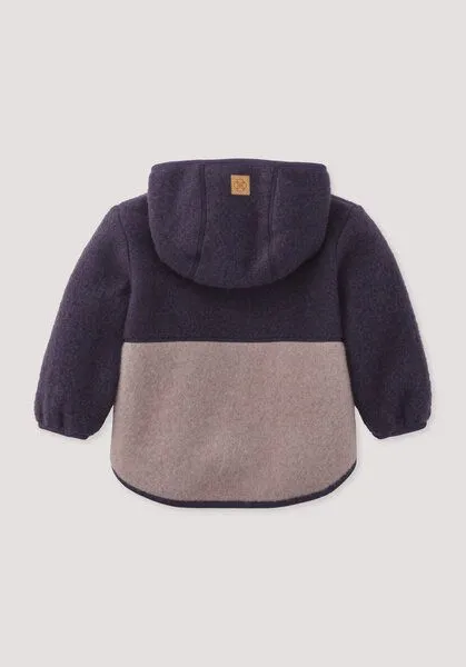 hessnatur hessnatur Wollfleece Jacke Colourblock aus reiner Bio-Merinowolle, Dunkle traube, – Produktbild 3 von 3