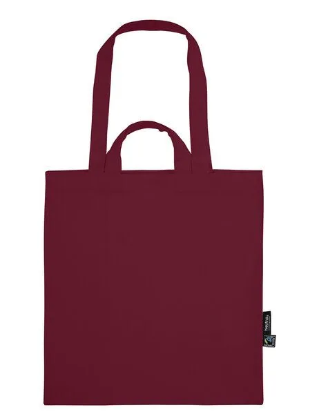 Neutral Neutral Baumwolltasche Einkaufstasche Shopper Kurze und Lange Henkel, Bordeaux, – Produktbild 2 von 2