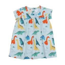 Walkiddy Baby Kleid GOTS zertifiziert – 95% Bio-Baumwolle, Hellblau mit Dinosauriermotiv, Kurzarm, weich & bequem | Walkiddy – Produktbild 1 von 1