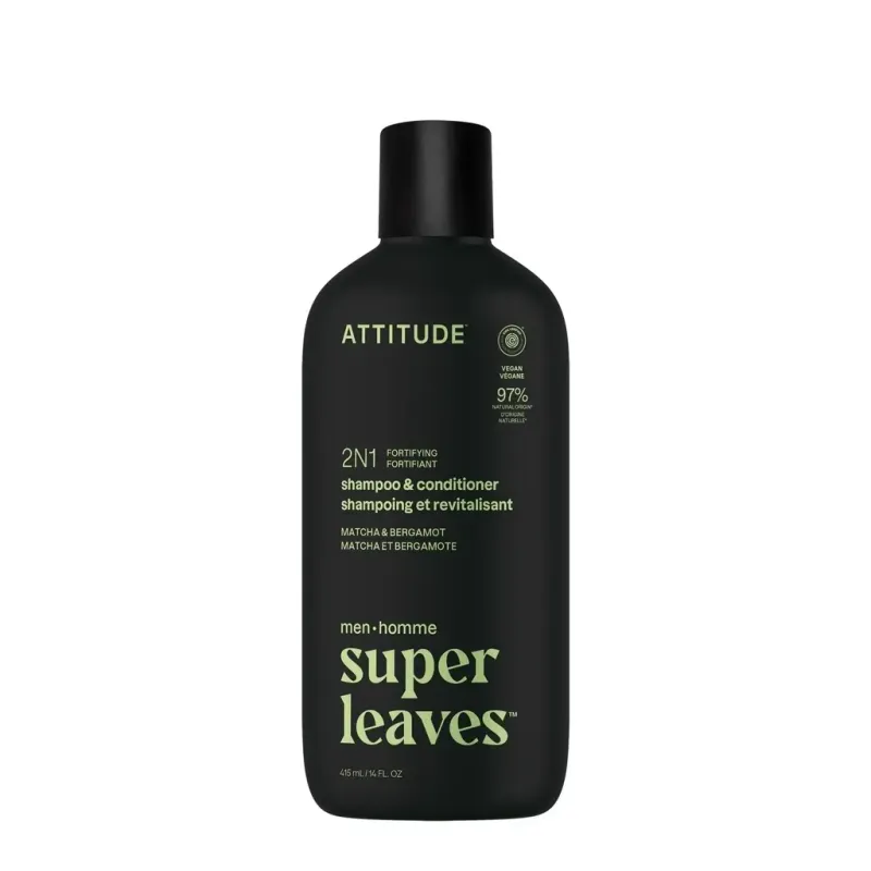 Attitude Shampoo 2 in 1 Attitude Super Leaves Bergamot & Matcha, Jaune, – Produktbild 1 von 1