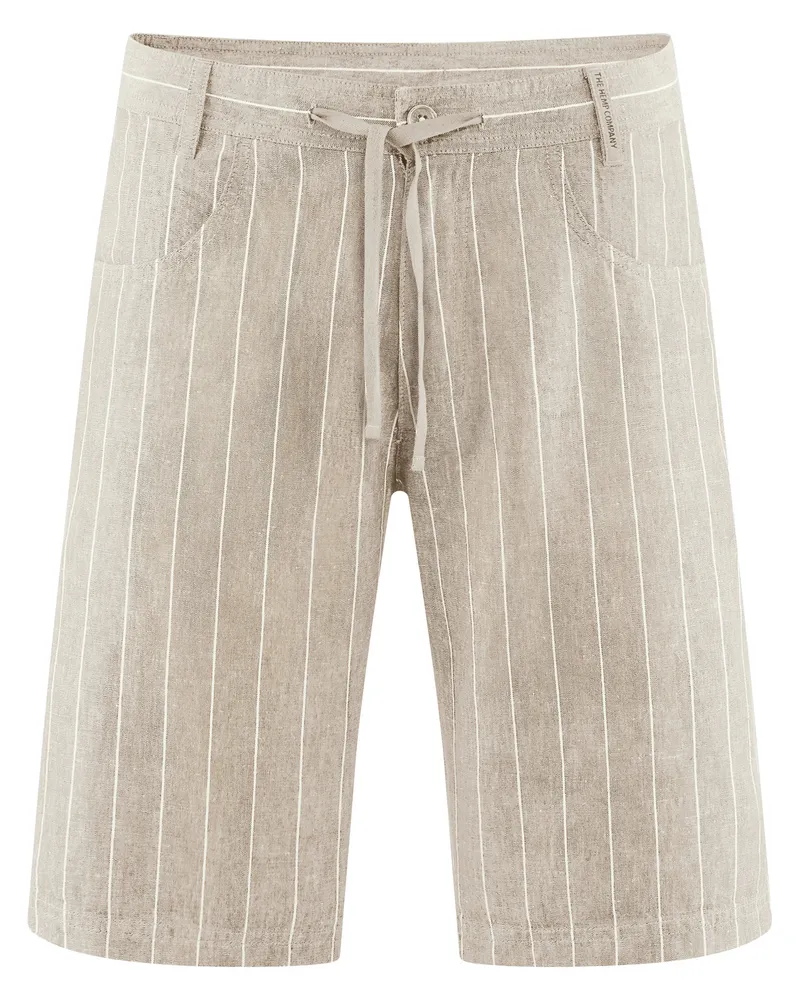 HempAge Hempage Herren vegan Shorts Gestreift Distel Beige, Beige, – Produktbild 1 von 2