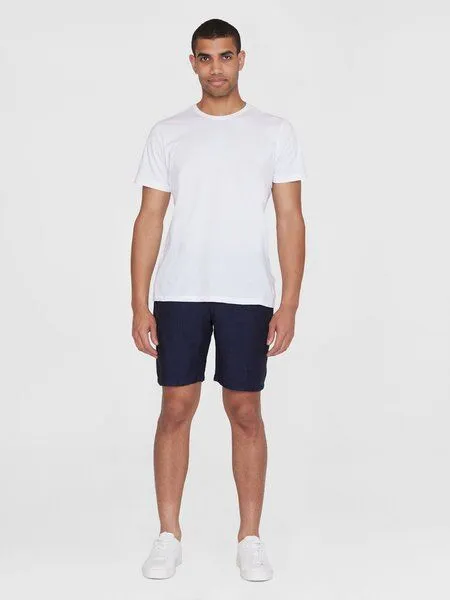 KnowledgeCotton Apparel KnowledgeCotton Apparel Regular Shorts CHUCK aus Bio-Leinen, Blau-yarndyed, – Produktbild 2 von 3