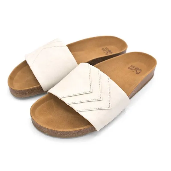 Fünve Fünve Vegane Slides mit Fußbett | Damen, Yang (weiß), – Produktbild 1 von 4