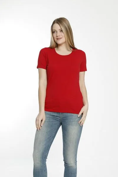 Bruno Barella GOTS zertifiziertes Biobaumwolle Damen T-Shirt von Bruno Barella, Rot, – Produktbild 1 von 2