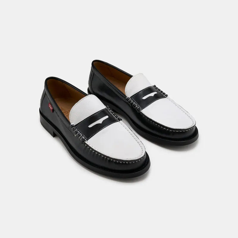 Zèta Zèta Herren vegan Loafers Unisex Braga Schwarz & Weiß, Schwarz, – Produktbild 2 von 2