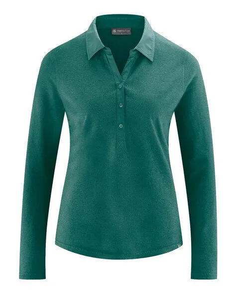 HempAge HempAge Blusenshirt Hanf/Biobaumwolle, Spruce(grün), – Produktbild 2 von 4