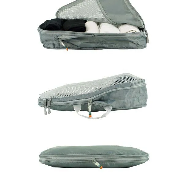 TRAVEL DUDE TRAVEL DUDE Packing Cubes mit Kompression aus recycelten Plastikflaschen, Grau, – Produktbild 4 von 8