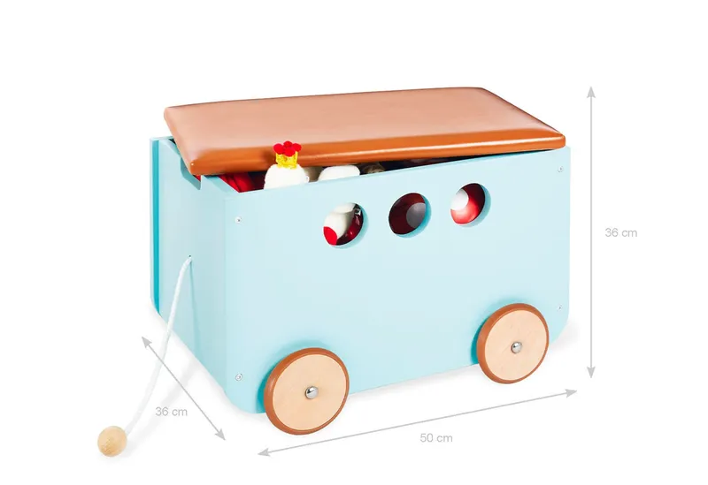 Pinolino Pinolino Spielzeugkiste mit Rollen „Jim”, mint, Tuerkis, – Produktbild 1 von 1