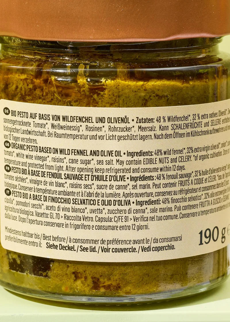 KoRo Bio Fenchelpesto mit wildem Fenchel 6 x 190 g – Produktbild 5 von 5