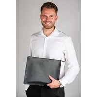 GREVIRO GREVIRO Dokumentenmappe aus Kaktusleder (vegan) - passend auch für MacBook, iPad & Co., Schwarz, – Produktbild 1 von 1