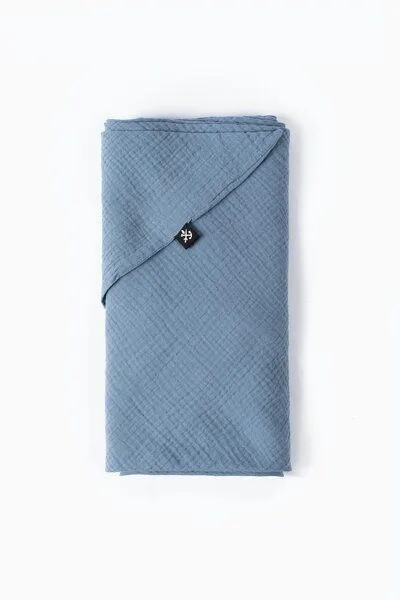JECKYBENG JECKYBENG The SCARF - Großes Dreieckstuch aus Musselin, Blau, – Produktbild 1 von 3