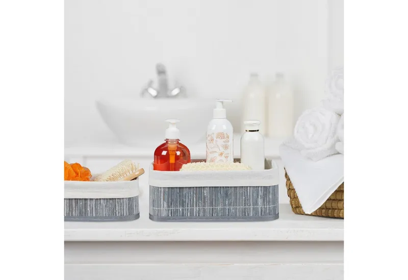 RELAXDAYS RELAXDAYS Aufbewahrungskorb Bad 3 teiliges Set (3 St), Grau, – Produktbild 3 von 5