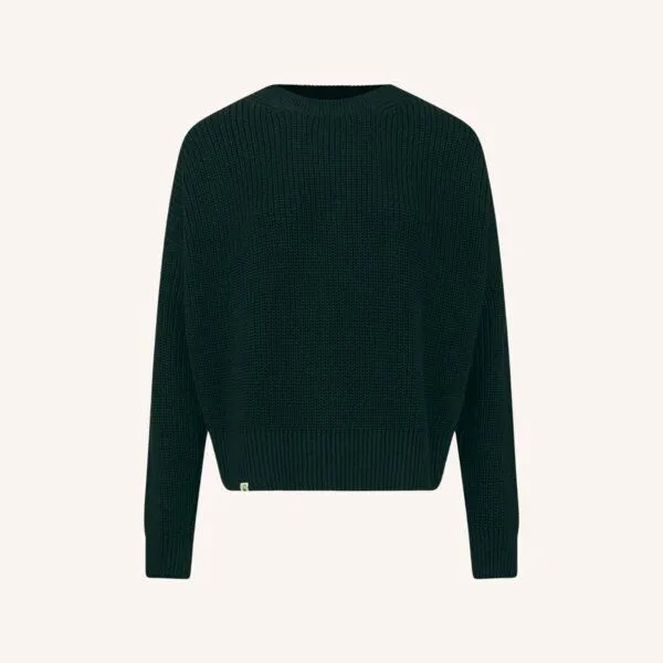 NORDLICHT NORDLICHT Grobstrick Pullover aus 100% Baumwolle MARA, Grün, – Produktbild 3 von 4