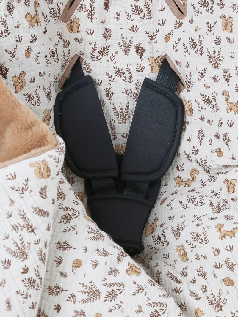 Vertbaudet Baby Winter-Ausfahrsack EICHHÖRNCHEN aus Fellimitat und Musselin cappuccino, Cappuccino, – Produktbild 4 von 4