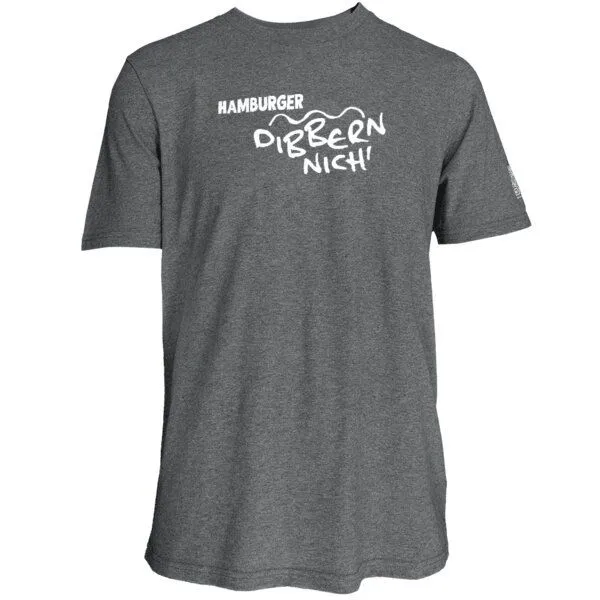 Spirit of Hamburg Spirit of Hamburg Biobaumwoll T-Shirt mit Spruch „Hamburger dibbern nich‘“, Anthrazit, – Produktbild 1 von 2
