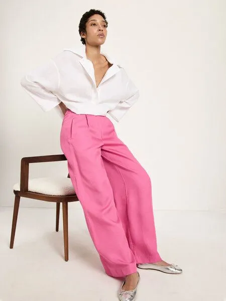 LANIUS LANIUS Hose mit weitem Bein aus TENCEL, Bright orchid, – Produktbild 5 von 5