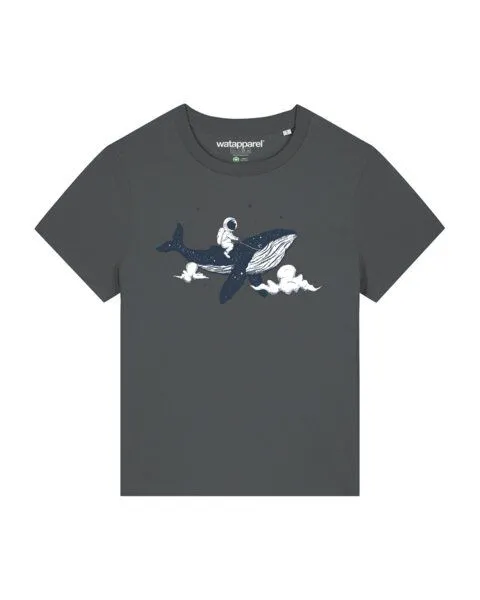 watapparel watapparel T-Shirt Frauen Spacewhale, Anthracite, – Produktbild 1 von 3