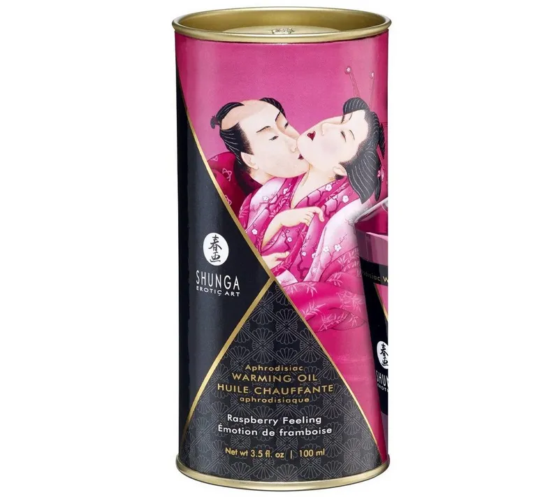 Shunga Shunga Massageöl Aphrodisiakum wärmendes Massage Öl Raspberry Feeling - Himbeer, Atemaktivierte Erwärmung – Produktbild 2 von 6