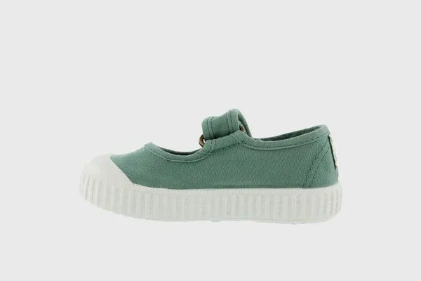 Victoria Victoria vegane Kinder-Klett-Ballerinas – Mercedes de Lona, Jade (grün), – Produktbild 2 von 4