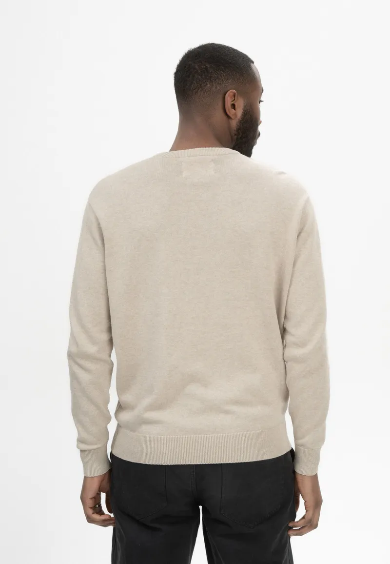 MELA MELA Herren vegan Strickpullover Himal Pebble Melange, Beige, – Produktbild 1 von 2