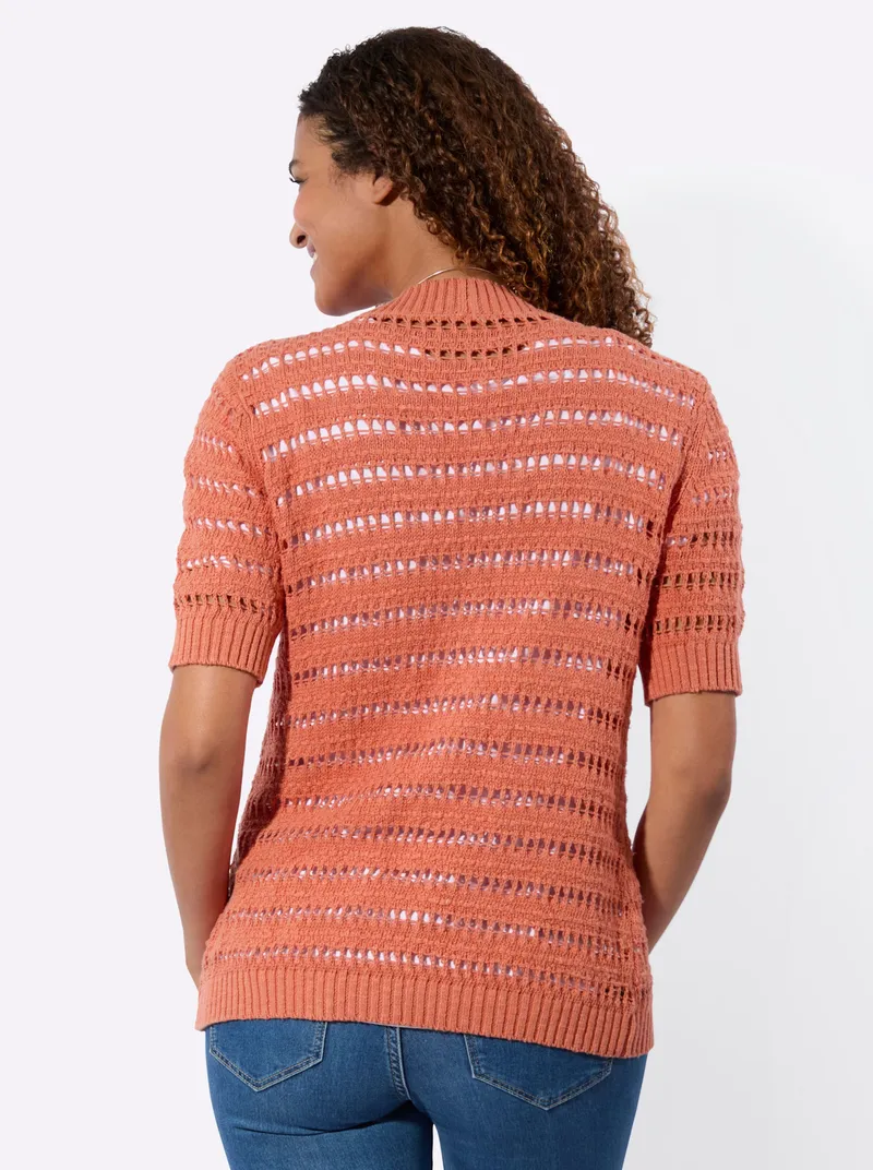 Witt Ajourstrickjacke, Papaya, – Produktbild 2 von 2