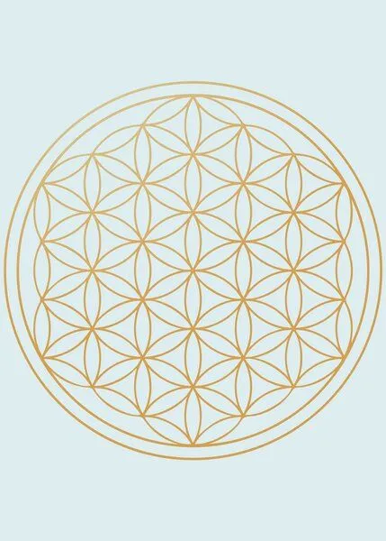 Crystal and Sage Crystal and Sage Poster Blume des Lebens, türkis und gold – Produktbild 1 von 1