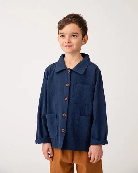 MATONA Matona Hemd für Kinder aus Canvas Bio-Baumwolle / Boxy Jacket, Nightfall, – Produktbild 1 von 4