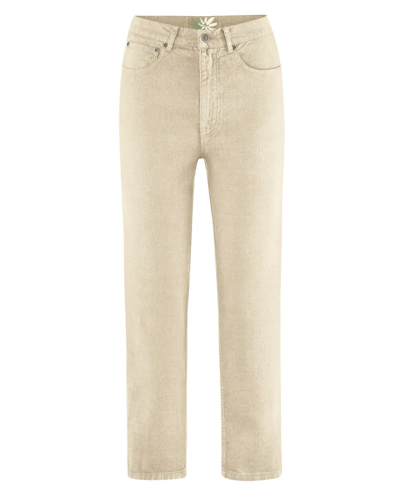 HempAge Hempage Damen vegan Jeans Mit Hoher Leibhöhe Gobi Beige, Beige, – Produktbild 1 von 2