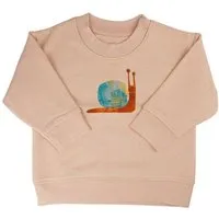 MelaDi Meladi Kinder Baby - Sweater aus Biobaumwolle - Schnecke auf Creme Latte – Produktbild 1 von 1