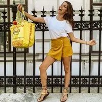 REFISHED fair fashion REFISHED fair fashion Tasche 'SOULMATE' - upcycelte Fischfuttersäcke, #fish gelb-dollar, – Produktbild 1 von 3