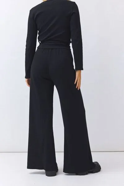Baìge the Label Baìge the Label Bessy - Wide Leg Pants, Schwarz, – Produktbild 3 von 4