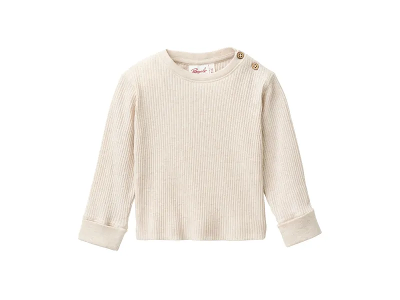 People Wear Organic People Wear Organic Langarm-Shirt kitt mélange Gr. 86/92, Natur, – Produktbild 1 von 1