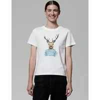 watapparel watapparel T-Shirt Frauen Hirsch, Off white, – Produktbild 1 von 1