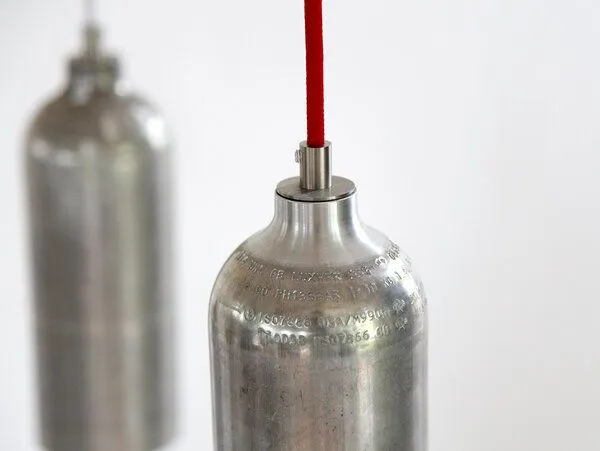 werkvoll by Lena Peter werkvoll by Lena Peter Recycling Gasflaschen - Hängleuchte FIRELIGHT, Silver, – Produktbild 2 von 4
