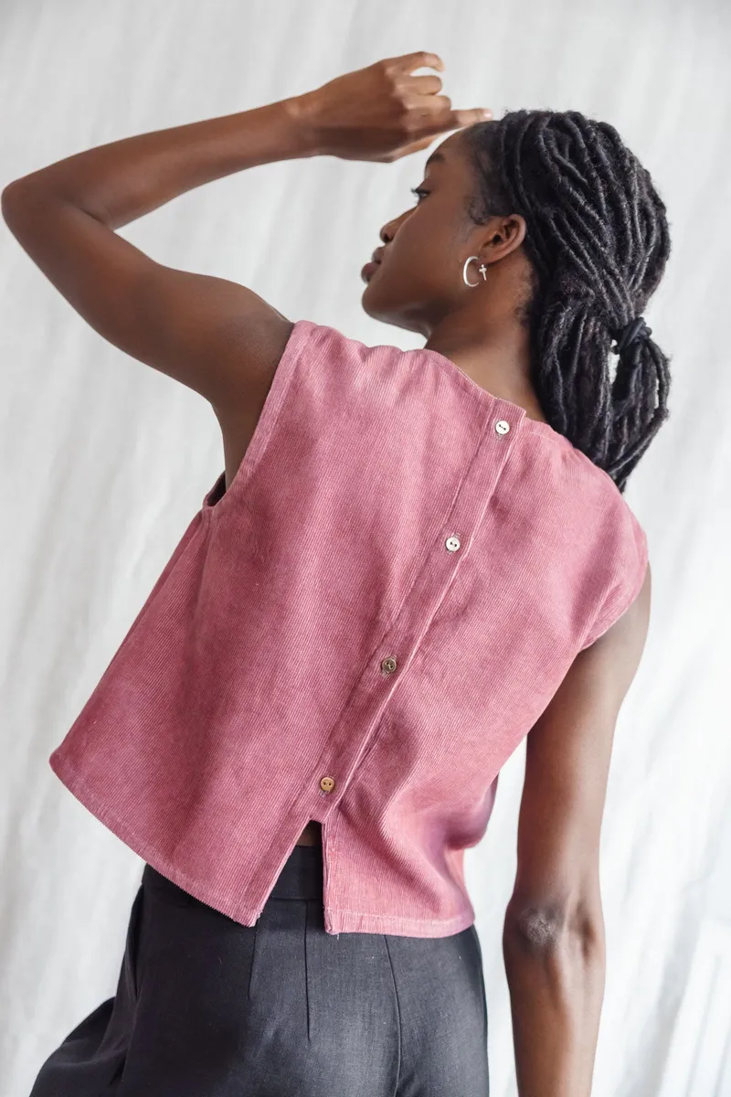 Jyoti - Fair Works Jyoti - Fair Works Damen vegan Oberteil Arman Altrosa, Dunkelpink, – Produktbild 2 von 2