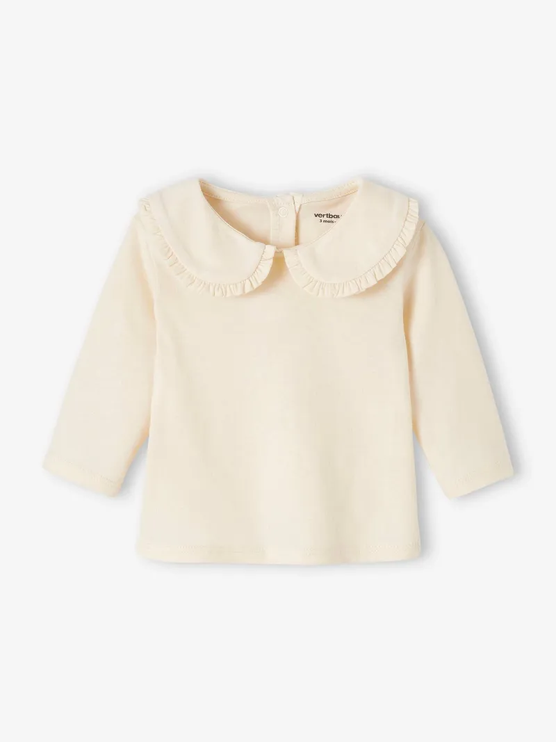Vertbaudet Mädchen Baby Shirt, Hellbeige, – Produktbild 2 von 3