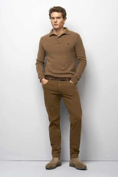 M 5 BY MEYER M 5 BY MEYER Five Pocket aus High Performance Satin, Gelb (camel), – Produktbild 1 von 6