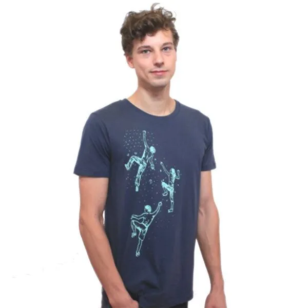Spangeltangel Spangeltangel T-Shirt "Bouldern", Herren, Klettern, bedruckt, Siebdruck, Bio-Baumwolle, Grau, – Produktbild 1 von 3