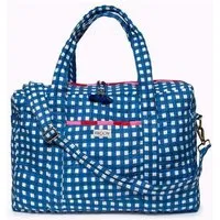 KIKOONI KIKOONI handgefertigte große Reisetasche " TRAVELER BAG ", "happy checks" blue, – Produktbild 1 von 1