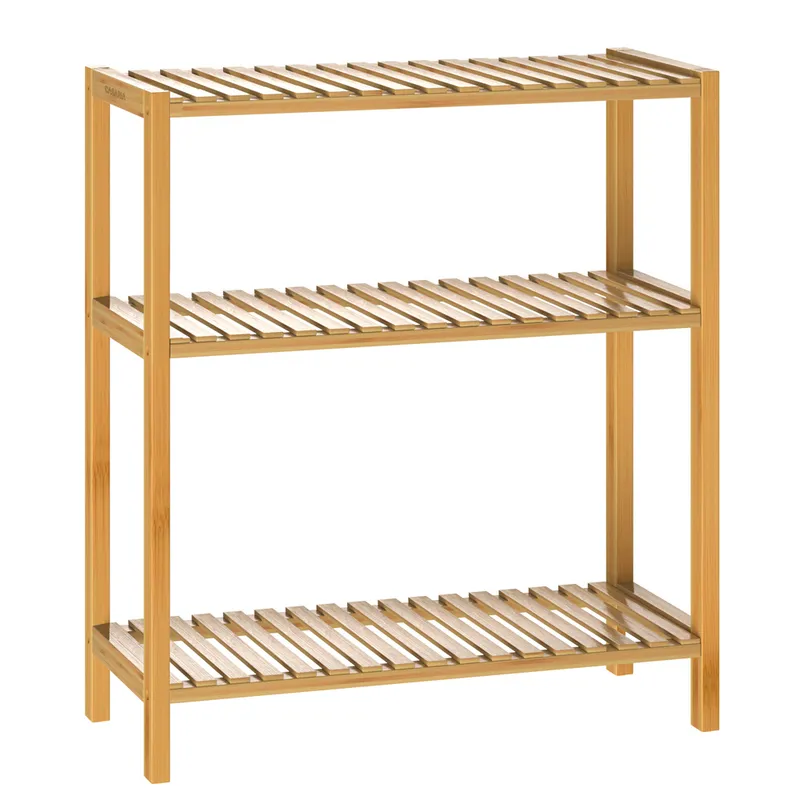 Casaria® Standregal Badregal Bambus 66x58x26cm, Braun, – Produktbild 2 von 2