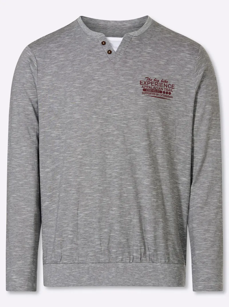 Catamaran Langarmshirt grau-meliert, Grau-meliert, – Produktbild 1 von 2