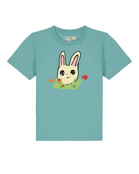 watabout.kids watabout.kids T-Shirt Kinder Osterhase mit Blumen, Teal monstera, – Produktbild 1 von 3