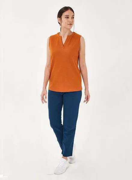 ORGANICATION ORGANICATION Top aus Bio-Baumwolle in Jacquard Jersey, Caramel, – Produktbild 2 von 4