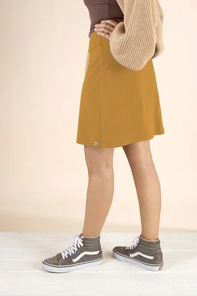 La Gitana La Gitana Rock A-Linie „Junie“ – Standardlänge, aus Bio-Baumwolljersey – fair & nachhaltig, Safrangelb, – Produktbild 2 von 4