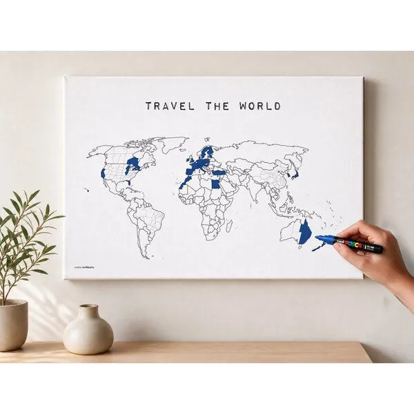 meine-weltkarte meine-weltkarte Weltkarte Travel the World #2 – zum Ausmalen & Pinnen – Produktbild 2 von 4