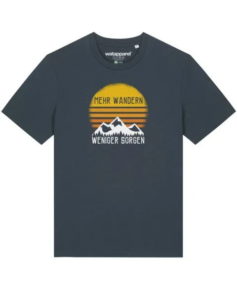 watapparel watapparel T-Shirt Unisex Mehr Wandern, India ink grey, – Produktbild 1 von 3