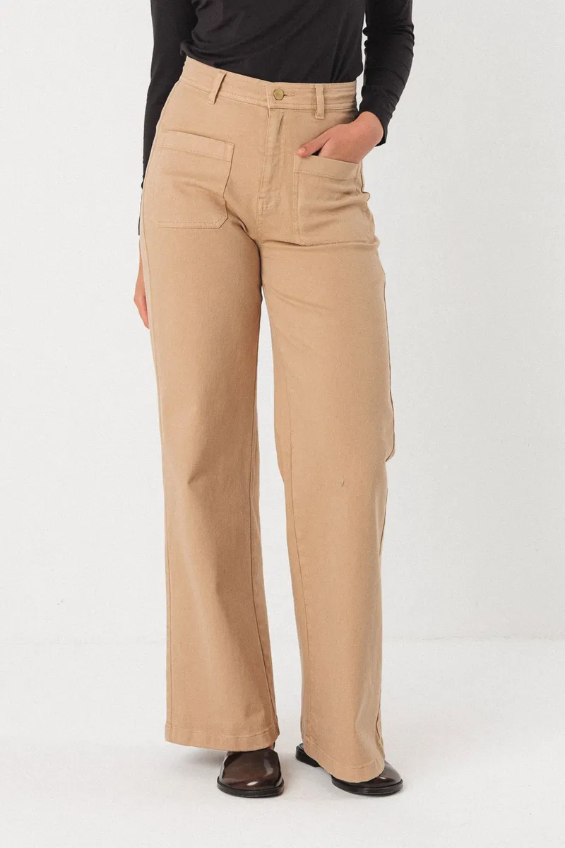 SKFK SKFK Damen vegan Hose Lakha Beige, Hellbraun, – Produktbild 2 von 2