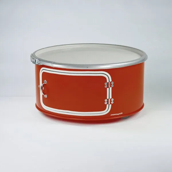 Lockengelöt Lockengelöt Little Bob mit Tür - Couchtisch aus einem Hamburger Ölfass, Rot, – Produktbild 1 von 1