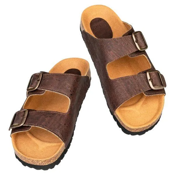 Kork-Deko Kork-Deko Braune Kork-Sandalen – vegane Hausschuhe Unisex, Gr. 36–45, nachhaltig & bequem – Produktbild 2 von 4
